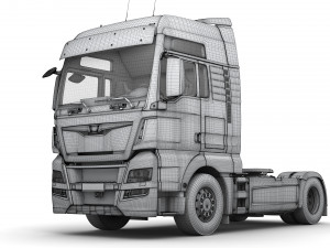 truck with silo trailer Modelo 3D