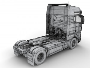 truck with silo trailer Modelo 3D