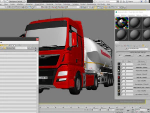 truck with silo trailer 3D Model