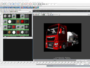 truck with silo trailer 3D Model