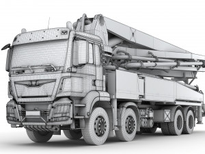 concrete pump truck 3D-Modell