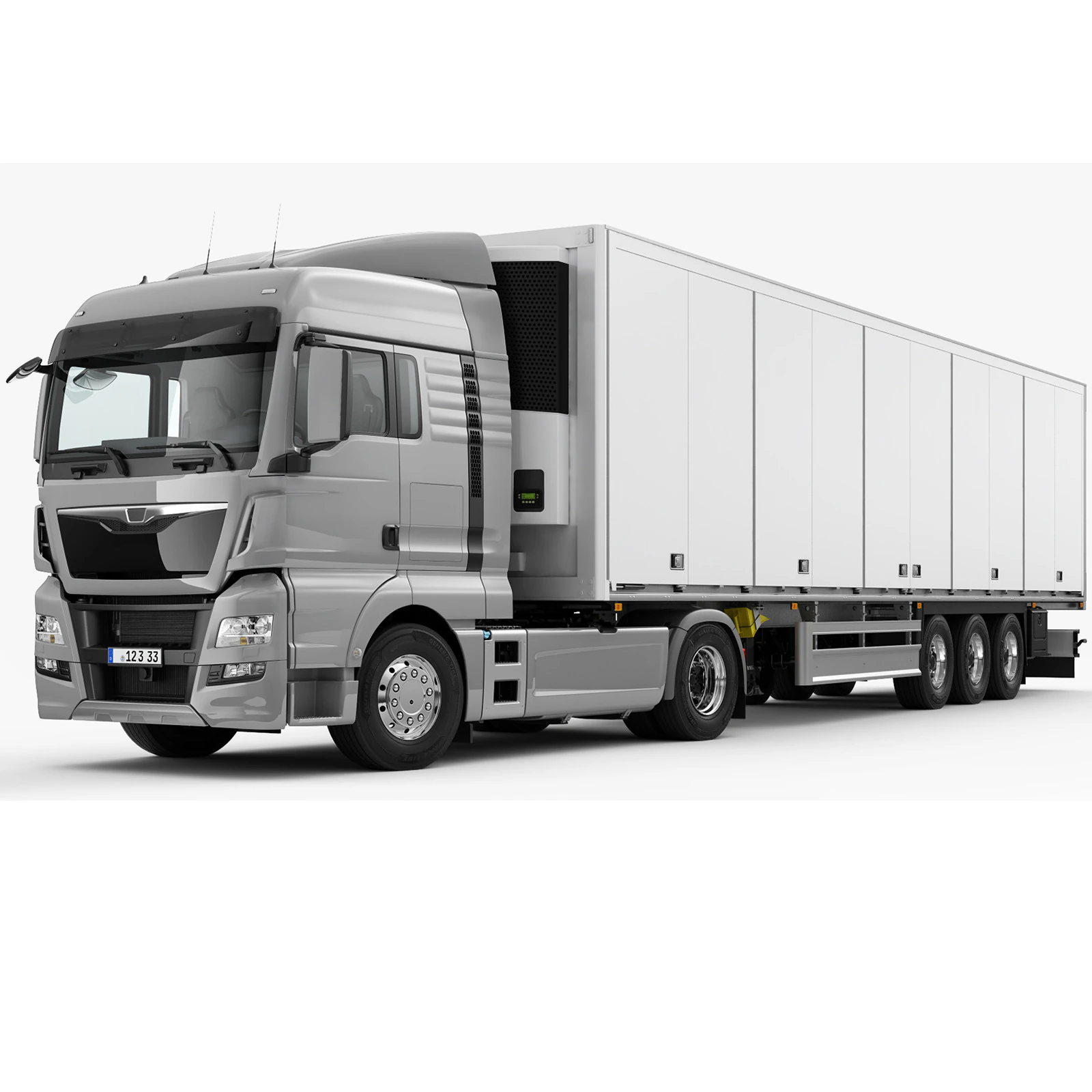 Truck 4X2 with Semi Trailer 3D Model .c4d .max .obj .3ds .fbx .stl .blend 