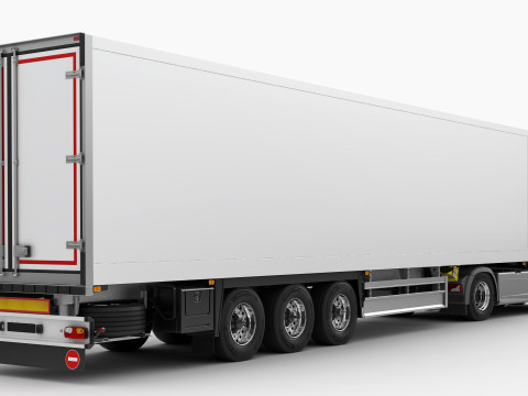 Truck 4X2 with Semi Trailer 3D 모델