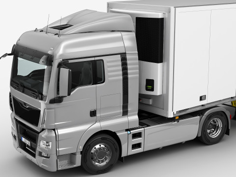 Truck 4X2 with Semi Trailer 3D 모델