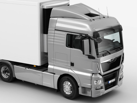 Truck 4X2 with Semi Trailer 3D 모델