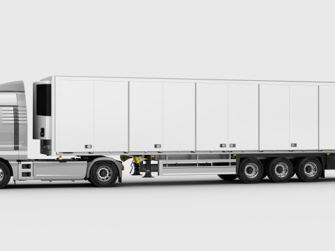 Truck 4X2 with Semi Trailer 3D 모델