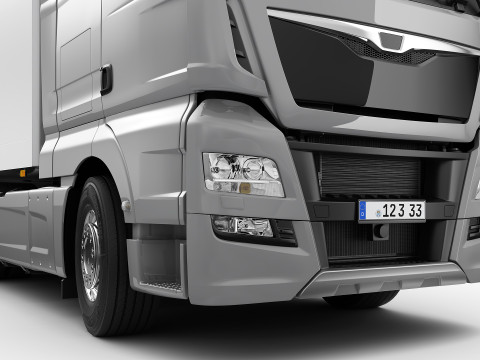 Truck 4X2 with Semi Trailer 3D 모델