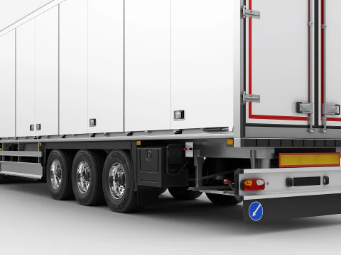 Truck 4X2 with Semi Trailer 3D Model