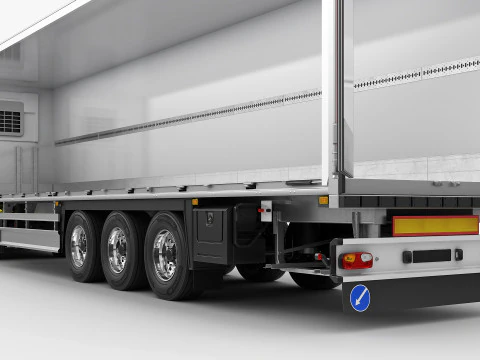 Truck 4X2 with Semi Trailer 3D Model