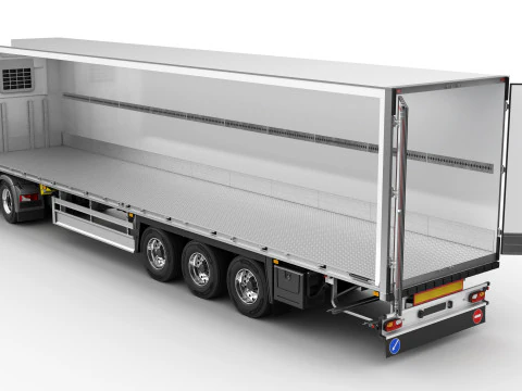 Truck 4X2 with Semi Trailer 3D Model