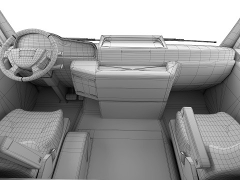 Truck 4X2 with Semi Trailer 3D 모델