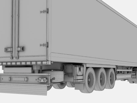 Truck 4X2 with Semi Trailer 3D Model