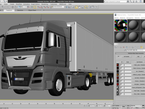 Truck 4X2 with Semi Trailer 3D 모델