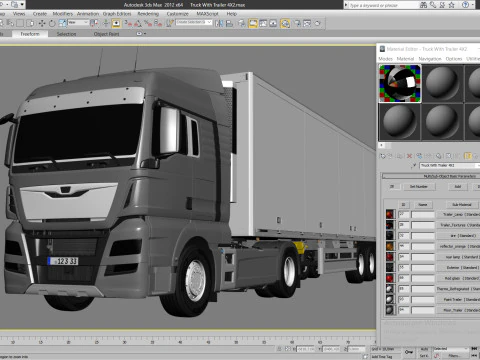 Truck 4X2 with Semi Trailer 3D Model
