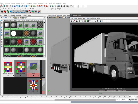 Truck 4X2 with Semi Trailer 3D 모델