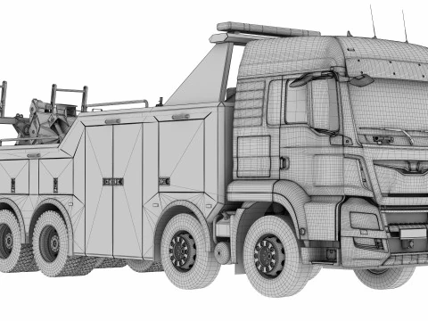 TOW TRUCK 8X4 3D Model
