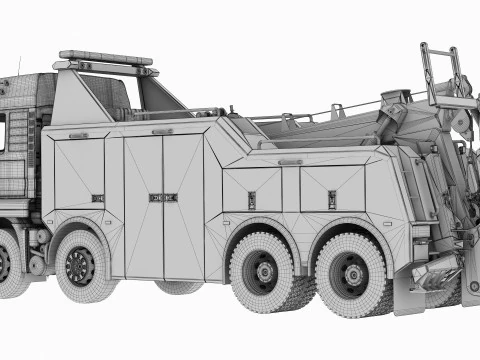 TOW TRUCK 8X4 3D Model