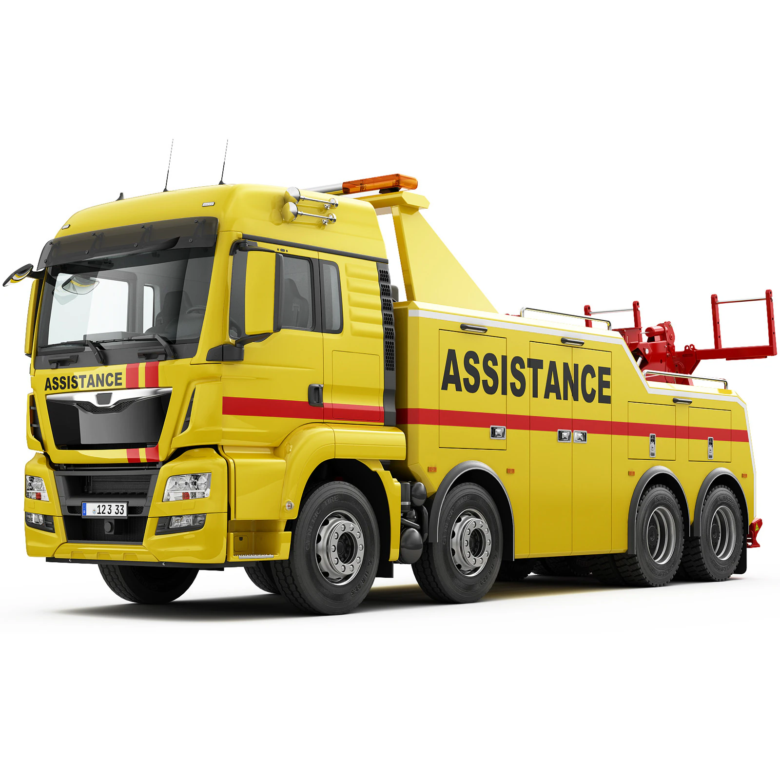 TOW TRUCK 8X4 3D Model .c4d .max .obj .3ds .fbx .stl .blend 