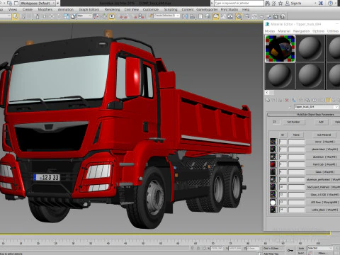 Dump Truck 6X4 3D Model