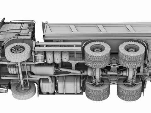 Dump Truck 6X4 3D Model