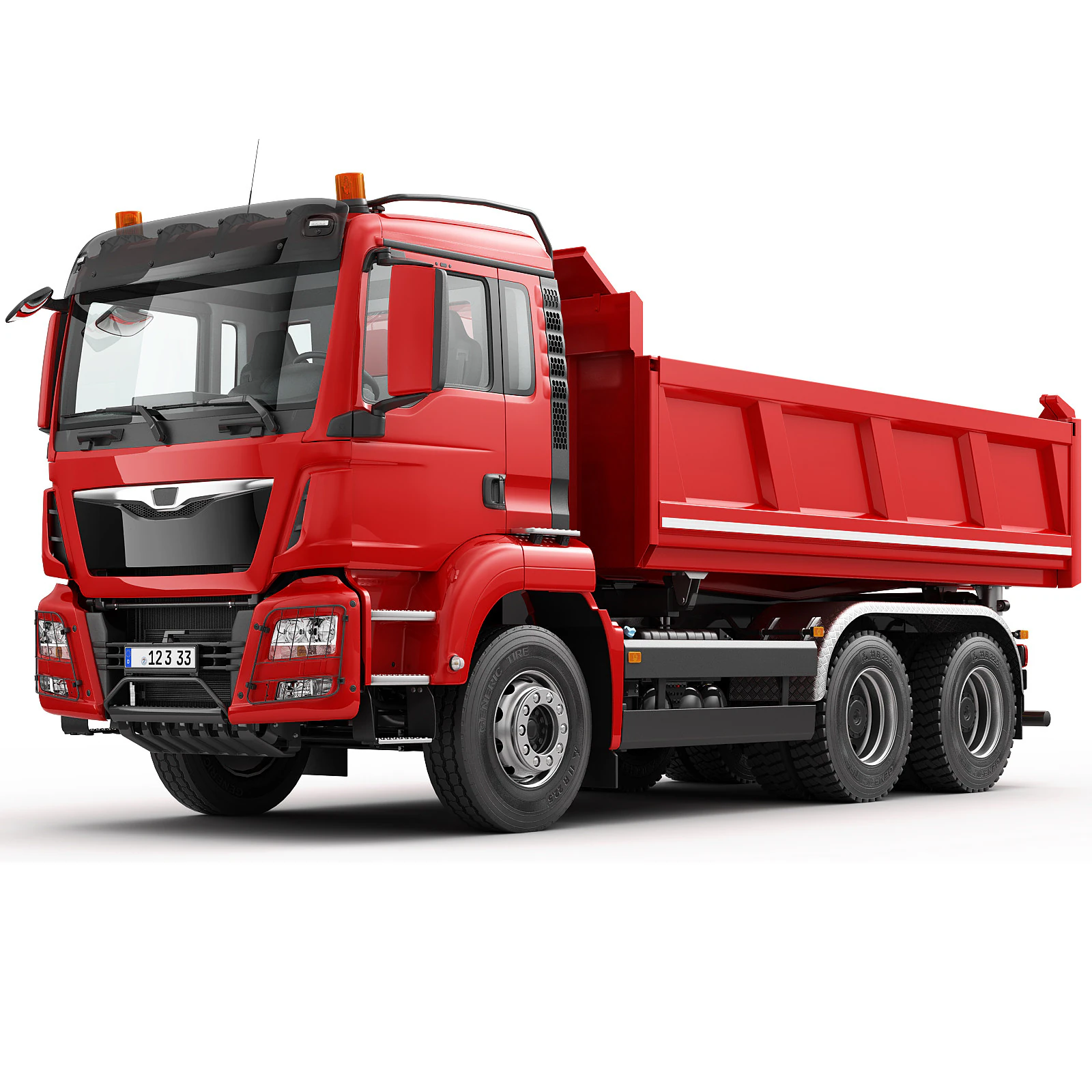 Dump Truck 6X4 3D Model .c4d .max .obj .3ds .fbx .stl .blend