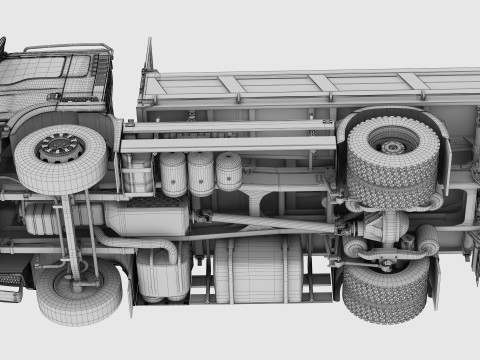 Dump Truck 4X2 Model 3D