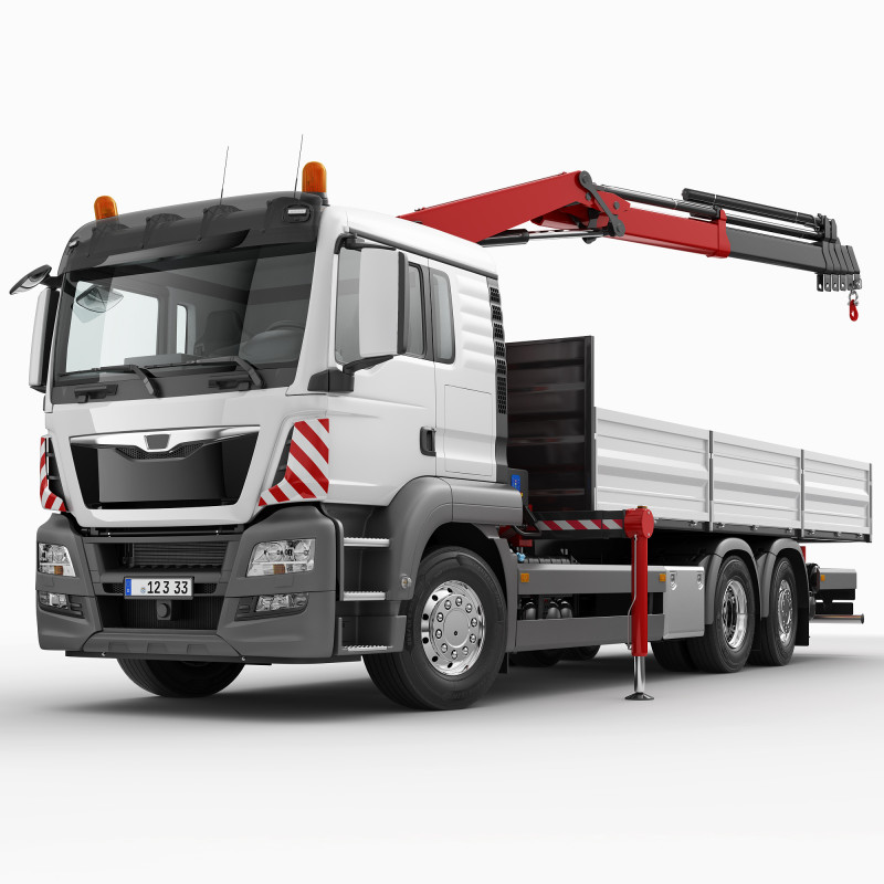 Mobile Truck Crane 6X2 3D Model .c4d .max .obj .3ds .fbx .stl .blend