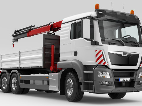 Mobile Truck Crane 6X2 3D Model