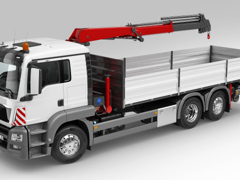 Mobile Truck Crane 6X2 3D Model