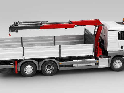 Mobile Truck Crane 6X2 3D Model