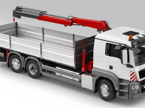 Mobile Truck Crane 6X2 3D Model
