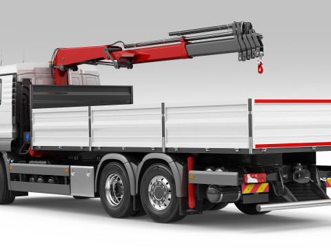 Mobile Truck Crane 6X2 3D Model