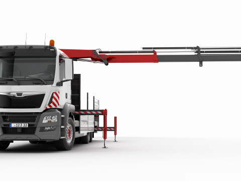 Mobile Truck Crane 6X2 3D Model
