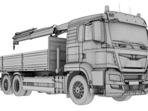 Mobile Truck Crane 6X2 3D Model