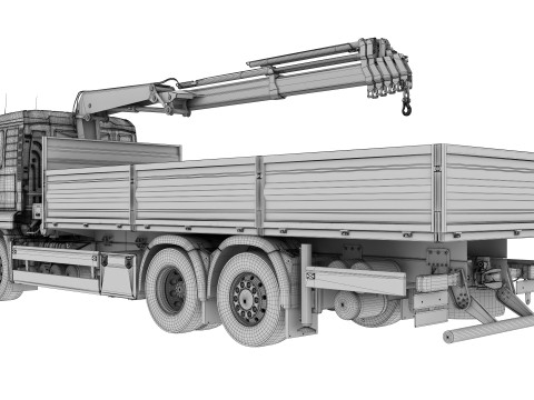 Mobile Truck Crane 6X2 3D Model