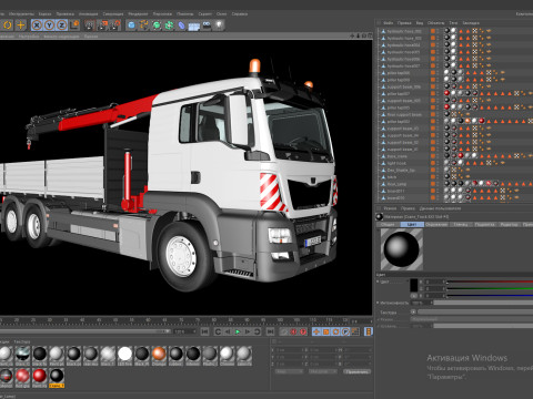 Mobile Truck Crane 6X2 3D Model