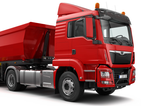 Truck 4X2 with Tipper Trailer 3Dモデル