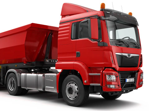 Truck 4X2 with Tipper Trailer 3D Model
