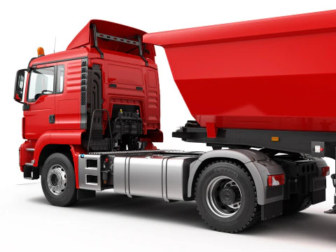 Truck 4X2 with Tipper Trailer 3D Model