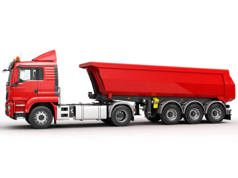 Truck 4X2 with Tipper Trailer 3D Model