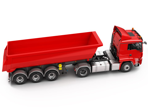 Truck 4X2 with Tipper Trailer 3Dモデル