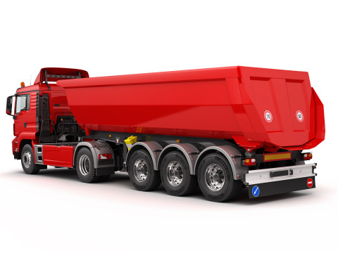 Truck 4X2 with Tipper Trailer 3Dモデル