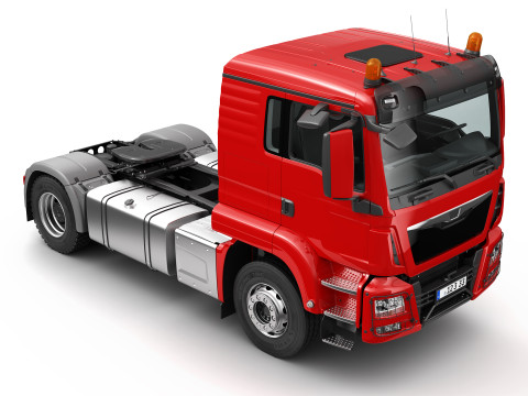 Truck 4X2 with Tipper Trailer 3Dモデル