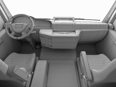 Truck 4X2 with Tipper Trailer 3Dモデル