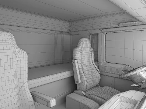 Truck 4X2 with Tipper Trailer 3D Model