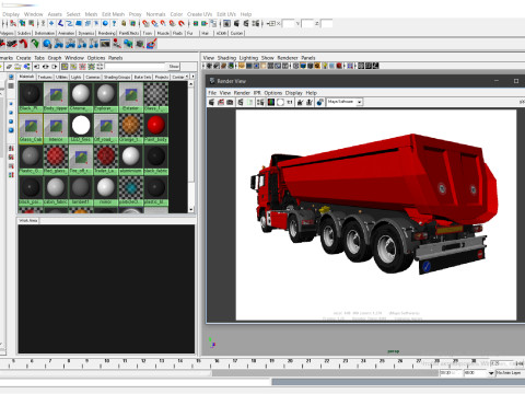 Truck 4X2 with Tipper Trailer 3Dモデル
