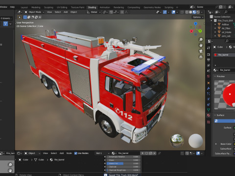 FIRE TRUCK 6X4 3Dモデル