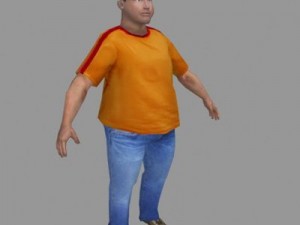 animated fat man 3D Model