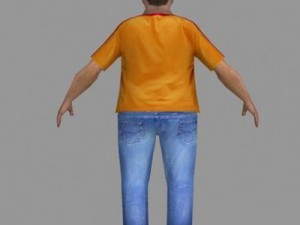 animated fat man 3D Model