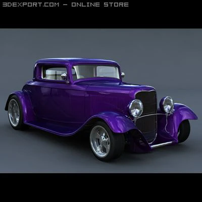 1932 ford coupe hot rod 3D Model .c4d .max .obj .3ds .fbx .stl .blend